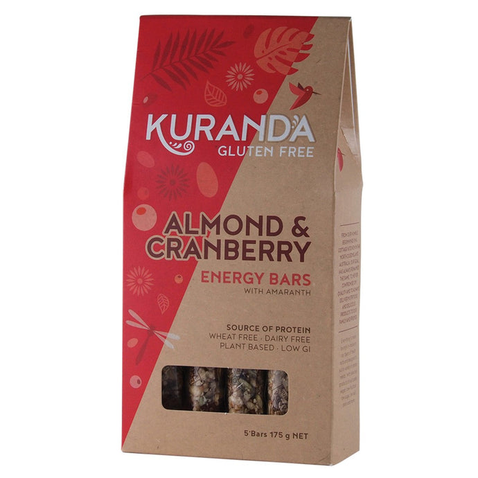 Kuranda Gluten Free Energy Bars Almond & Cranberry 35g x 5 Pack