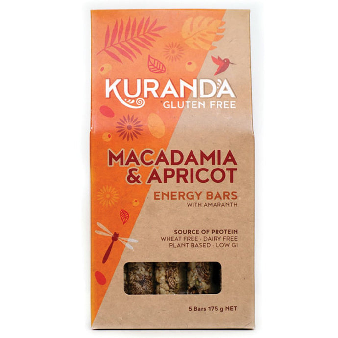 Kuranda Gluten Free Energy Bars Macadamia & Apricot 35g x 5 Pack