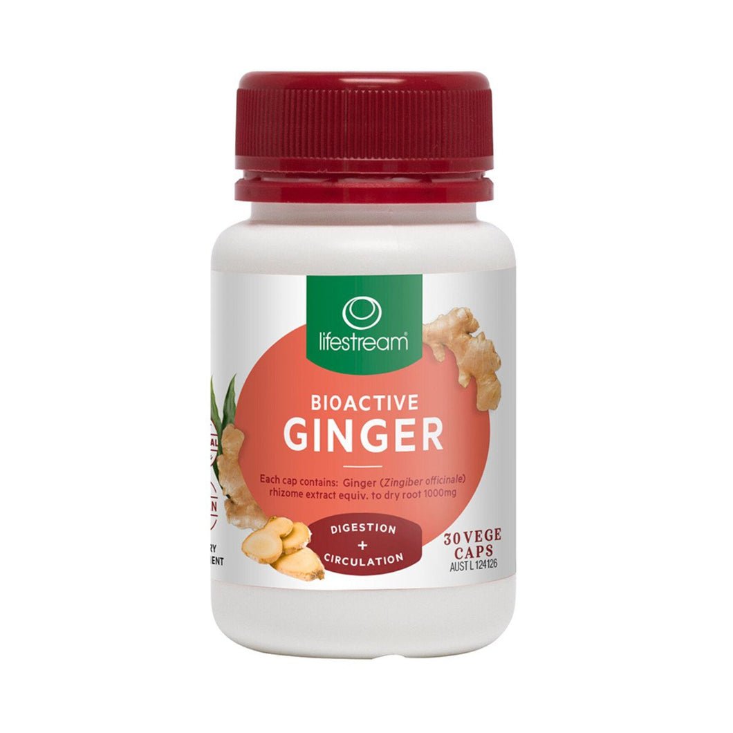 LifeStream Bioactive Ginger 30 Veggie Capsules