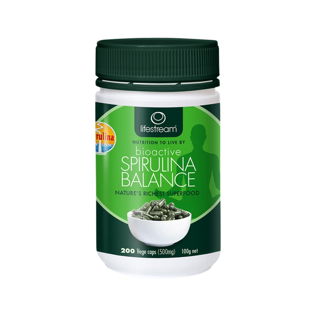 LifeStream Bioactive Spirulina Balance 500Mg 200 Capsules