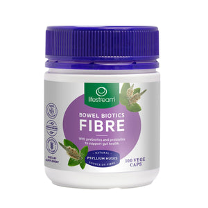 LifeStream Bowel Biotics Fibre With Prebiotics & Probiotics 100 Veggie Capsules