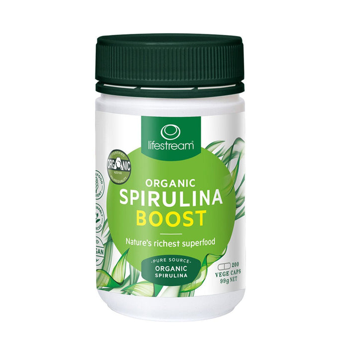 LifeStream Spirulina Organic Boost 400Mg 200 Capsules
