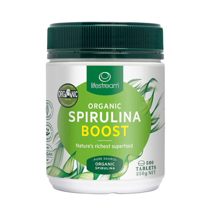 LifeStream Spirulina Organic Boost 500Mg 500 Tablets