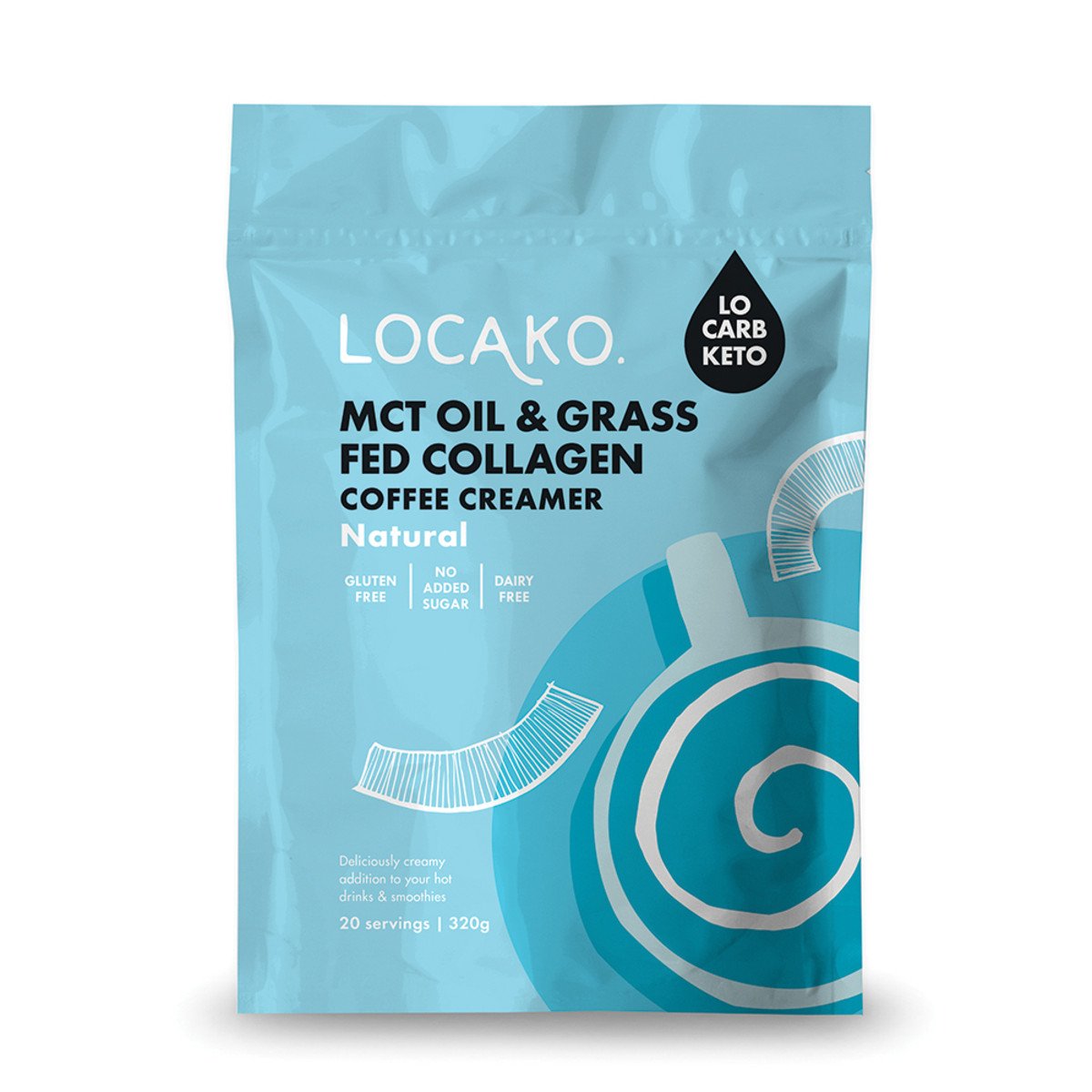 Locako Coffee Creamer Raw Natural Enriched With Mct Oil & Grass Fed Collagen 320g