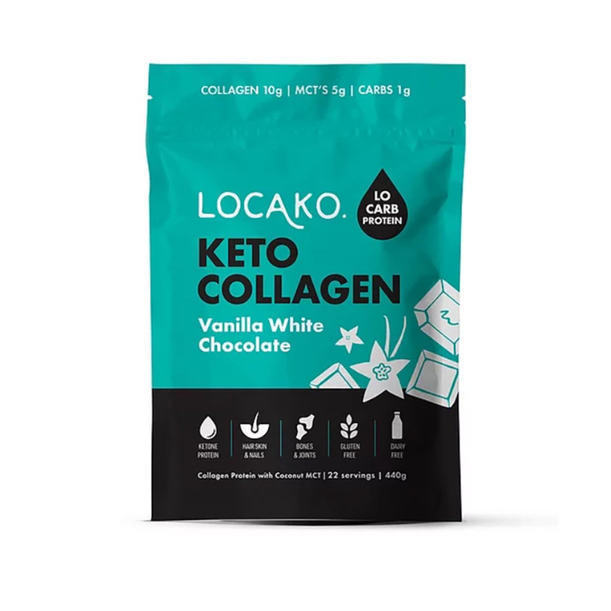 Locako Keto Collagen Vanilla White Chocolate 440g