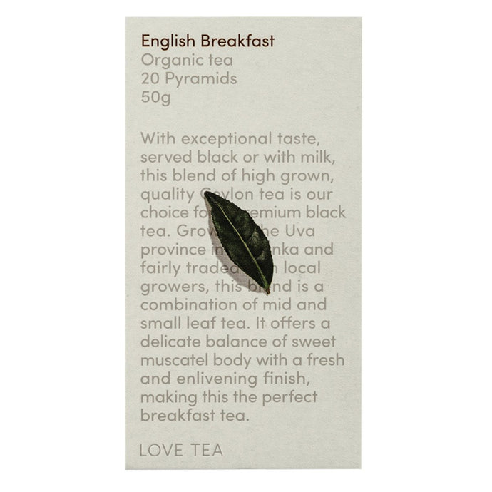 Love Tea Organic English Breakfast x 20 Pyramids