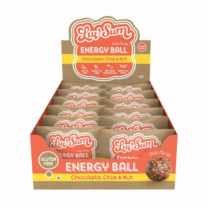 Luv Sum Energy Ball Chocolate Chia Nut 42g x 12 Display