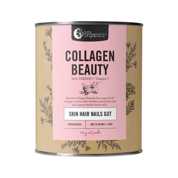 Nutra Organics Collagen Beauty W Verisol + Vitamin C (Skin Hair Nails) Unflavoured 225g