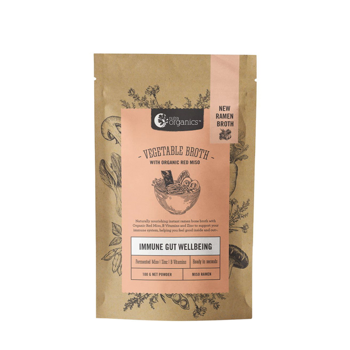 Nutra Organics Broth Vegetable Miso Ramen 100g