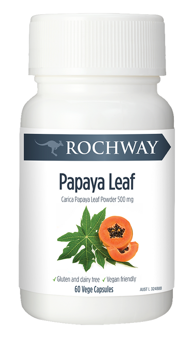 Rochway Organic Papaya/Paw Paw Leaf Extract 60 Capsules