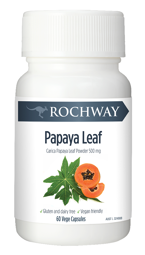 Rochway Organic Papaya/Paw Paw Leaf Extract 60 Capsules