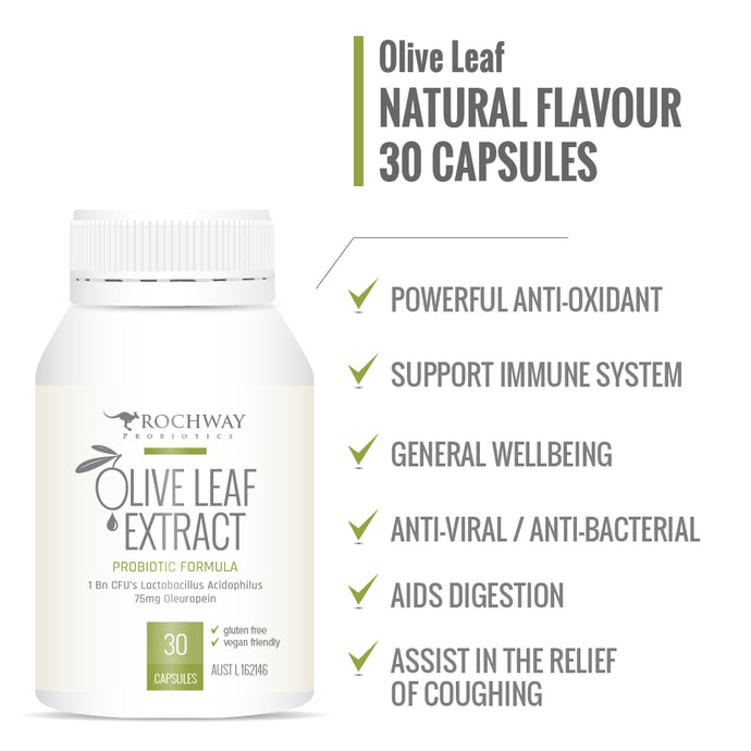 Rochway Olive Leaf Probiotic Capsules 30 Caps