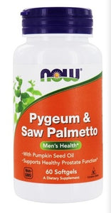 NOW Foods, Pygeum & Saw Palmetto, Men's Health, 60 Softgels