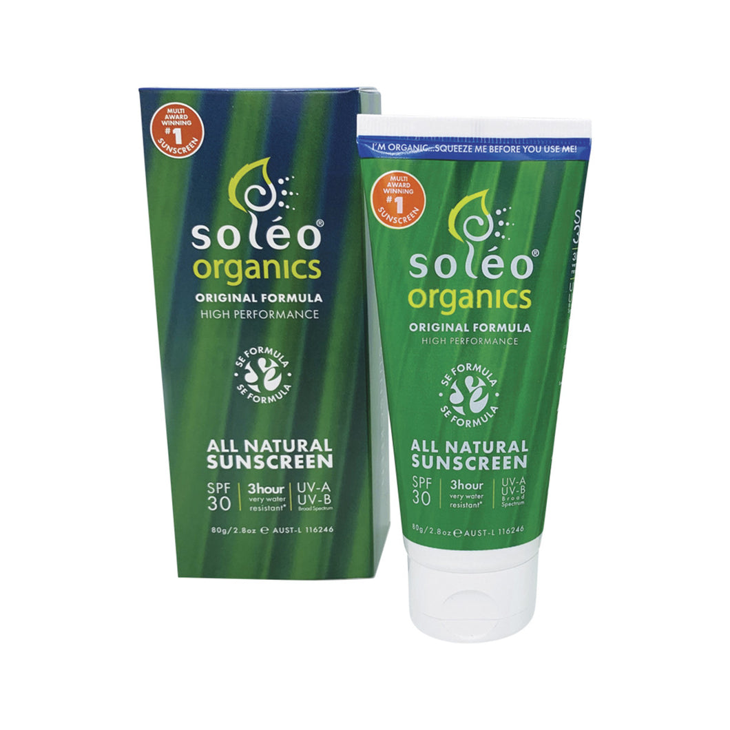 Soleo Organics All Natural Sunscreen SPF 30 + 80g