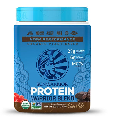 Sunwarrior Warrior Blend Plant-Based Organic Protein Chocolate  13.2 oz