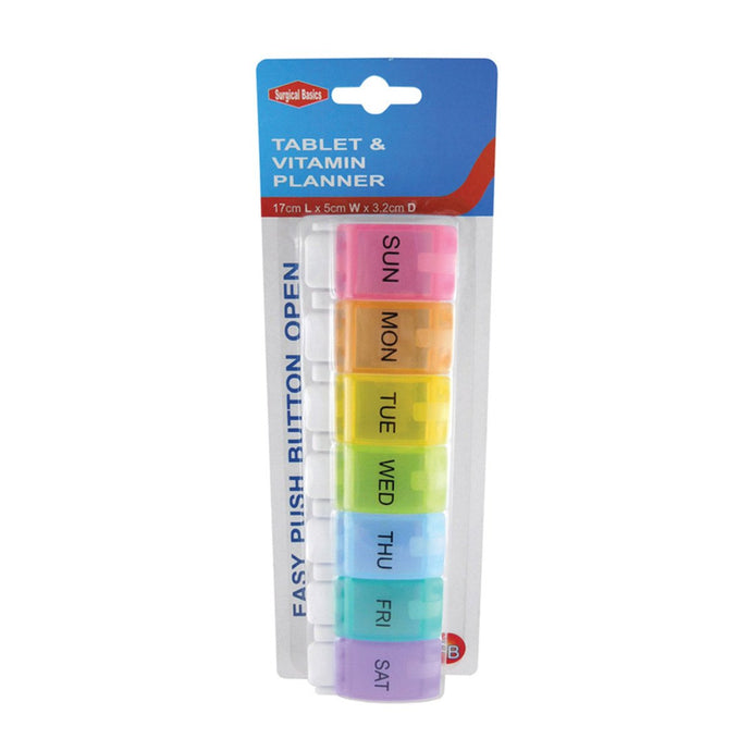 Surgical Basics Pill Box Weekly Pill Planner 1 Section Per Day (17 Capsulesm x 5 Capsulesm x 3.2 Capsulesm)
