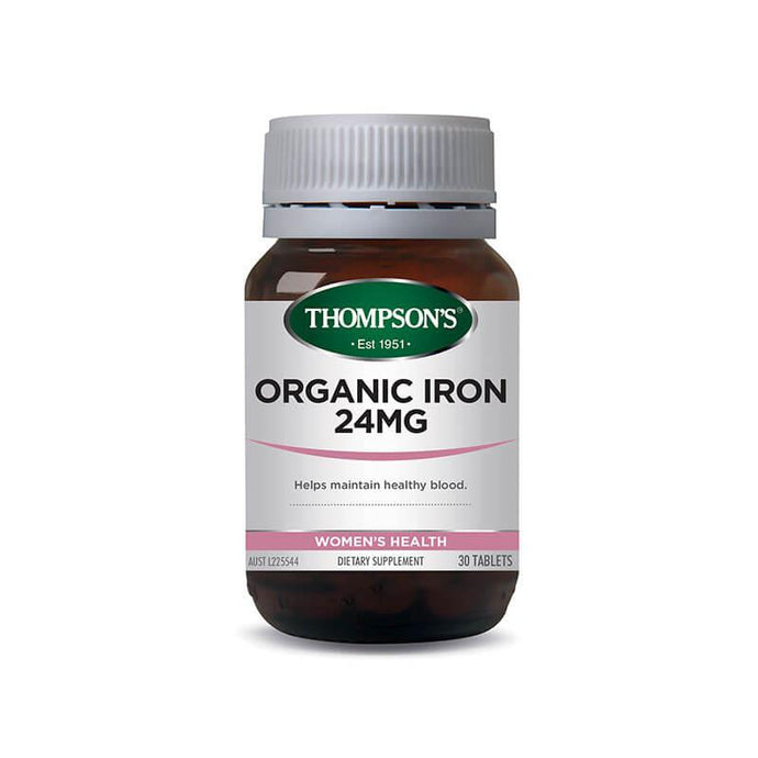 Thompson's Organic Iron 24mg 30 Tablets