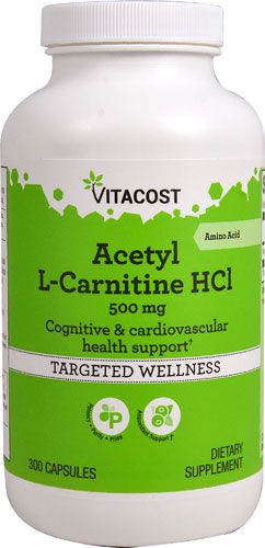 Vitacost Acetyl L-Carnitine HCl 500mg  300 Capsules