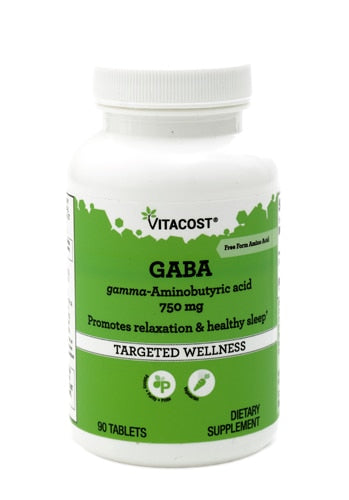 Vitacost GABA Gamma  Aminobutyric Acid  750mg  90 Tablets
