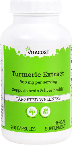 Vitacost Turmeric Extract  800 mg per serving Source of Curcumin 200 Capsules