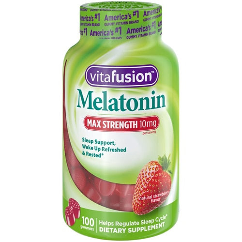 Vitafusion Melatonin Max Strength Natural Strawberry -10mg - 100 Gummies