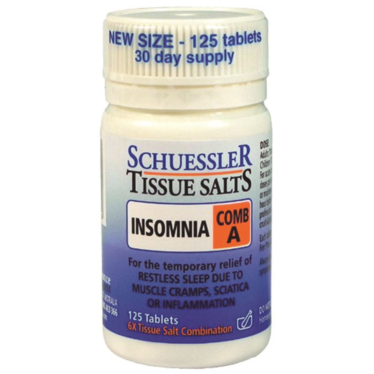 Martin & Pleasance Schuessler Tissue Salts Comb A Insomnia 125 Tablets