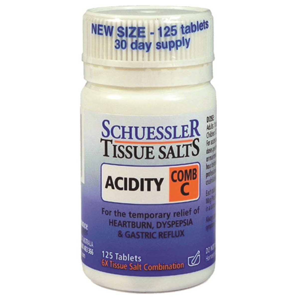 Martin & Pleasance Schuessler Tissue Salts Comb C Acidity 125 Tablets