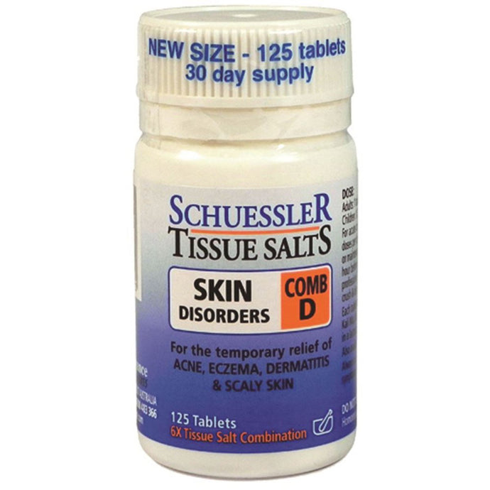 Martin & Pleasance Schuessler Tissue Salts Comb D Skin Disorders 125 Tablets