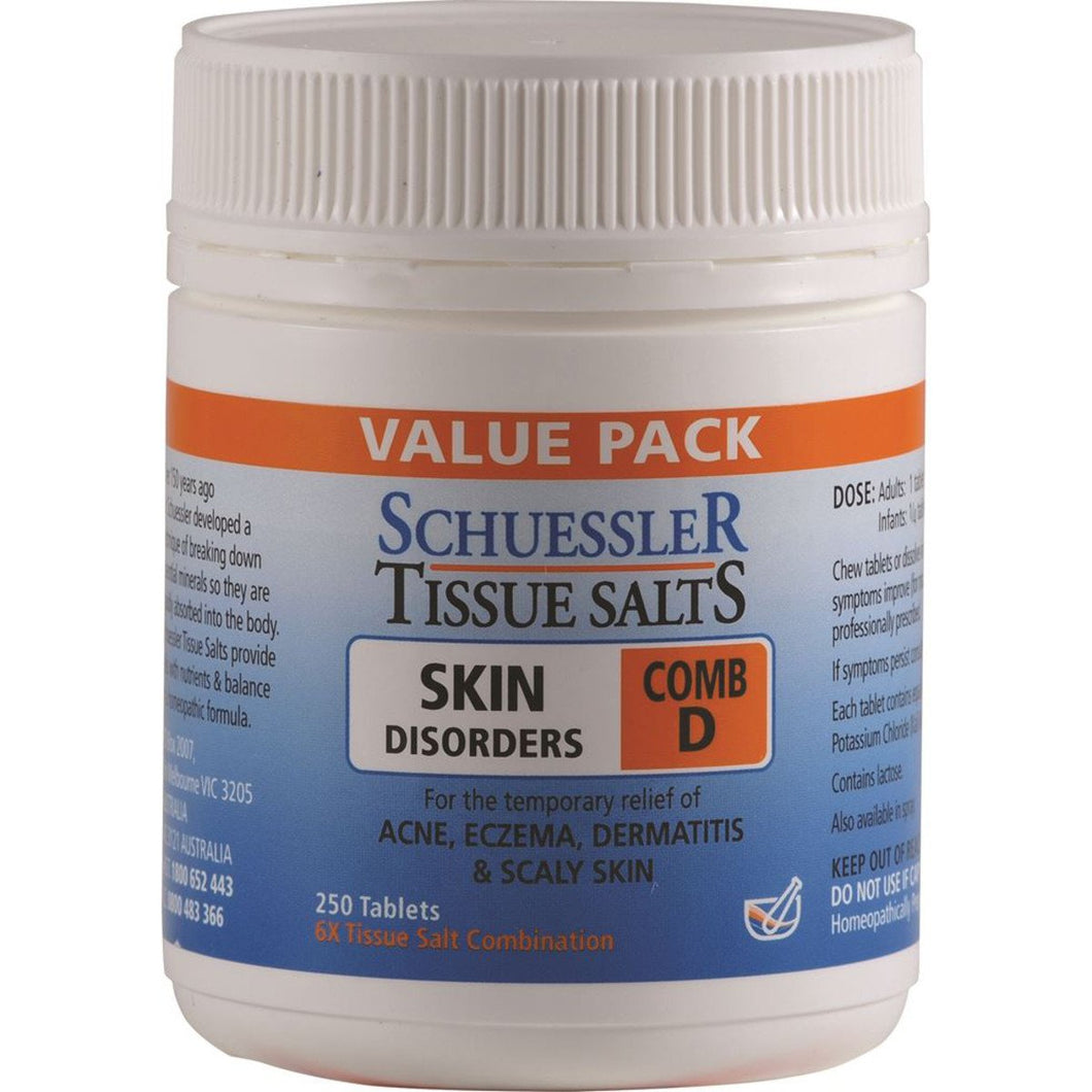 Martin & Pleasance Schuessler Tissue Salts Comb D Skin Disorders 250 Tablets