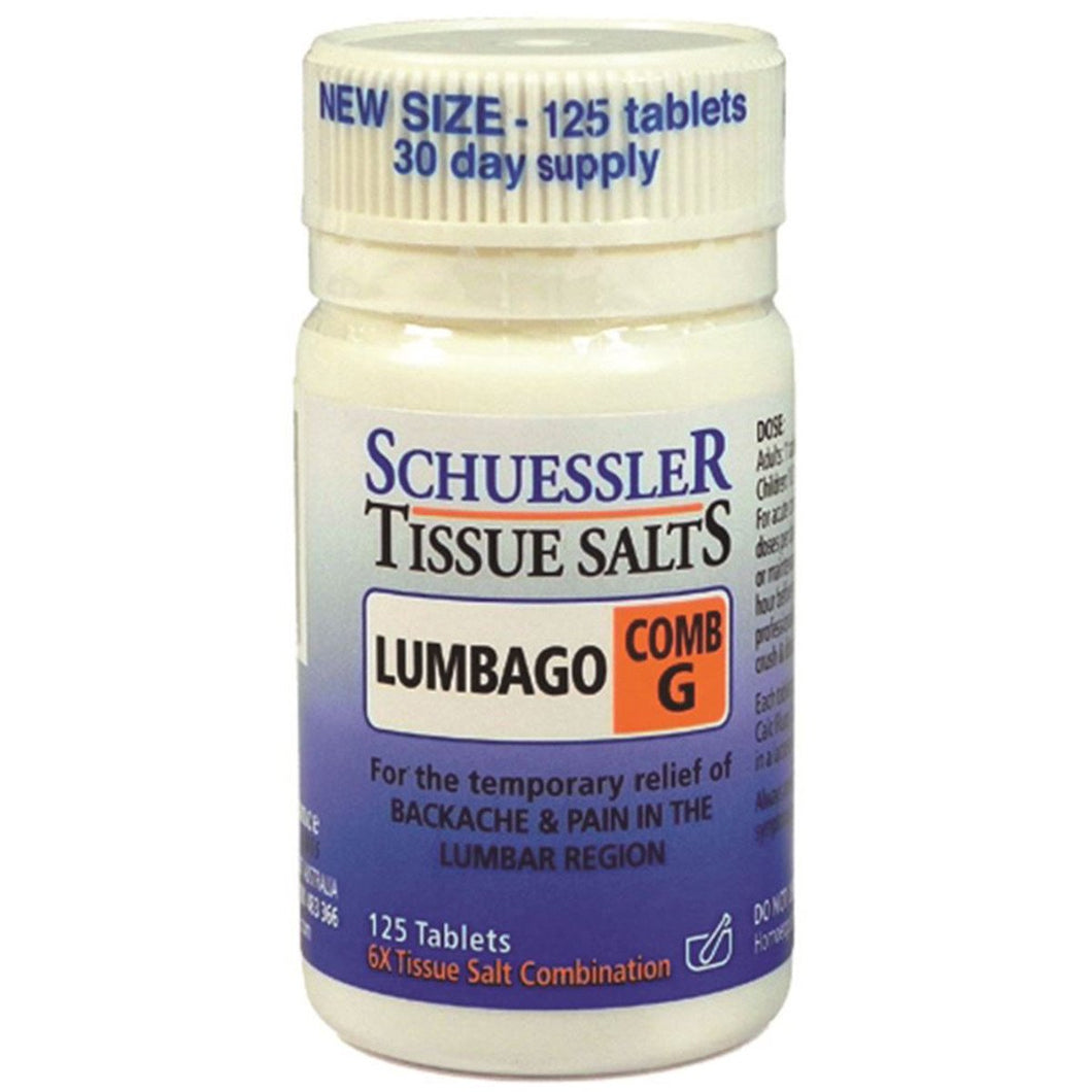 Martin & Pleasance Schuessler Tissue Salts Comb G Lumbago 125 Tablets