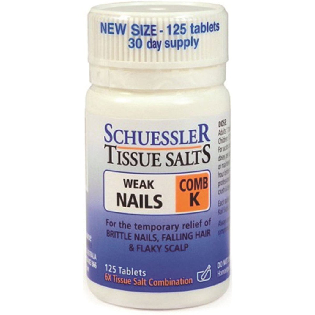 Martin & Pleasance Schuessler Tissue Salts Comb K Weak Nails 125 Tablets