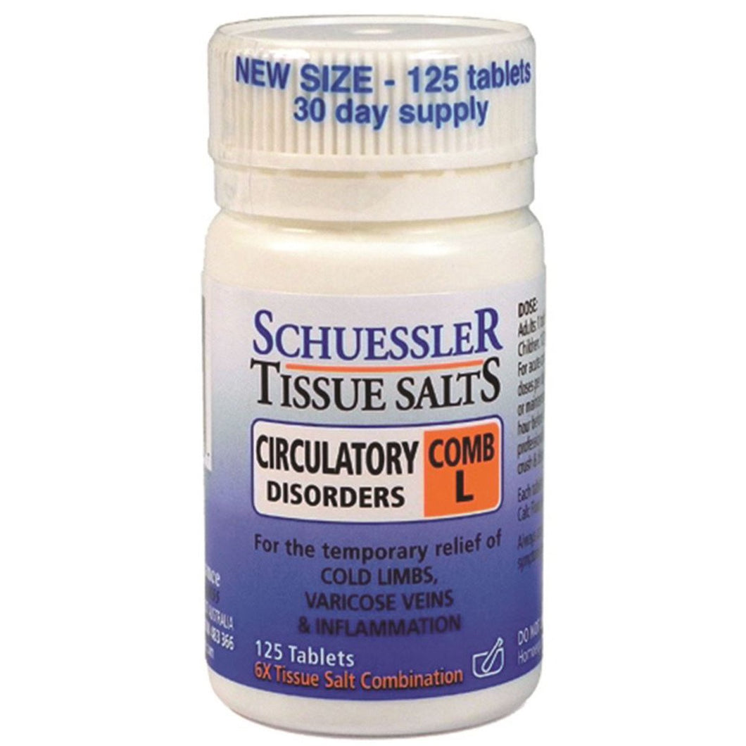 Martin & Pleasance Schuessler Tissue Salts Comb L Circulatory Disorders 125 Tablets