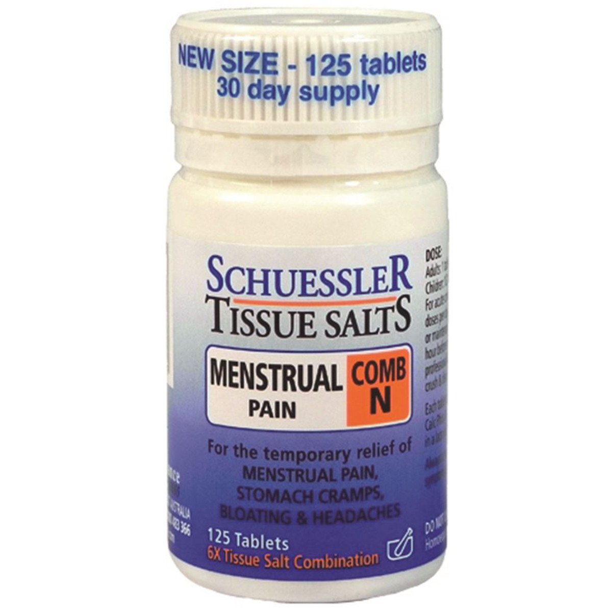 Martin & Pleasance Schuessler Tissue Salts Comb N Menstrual Pain 125 Tablets