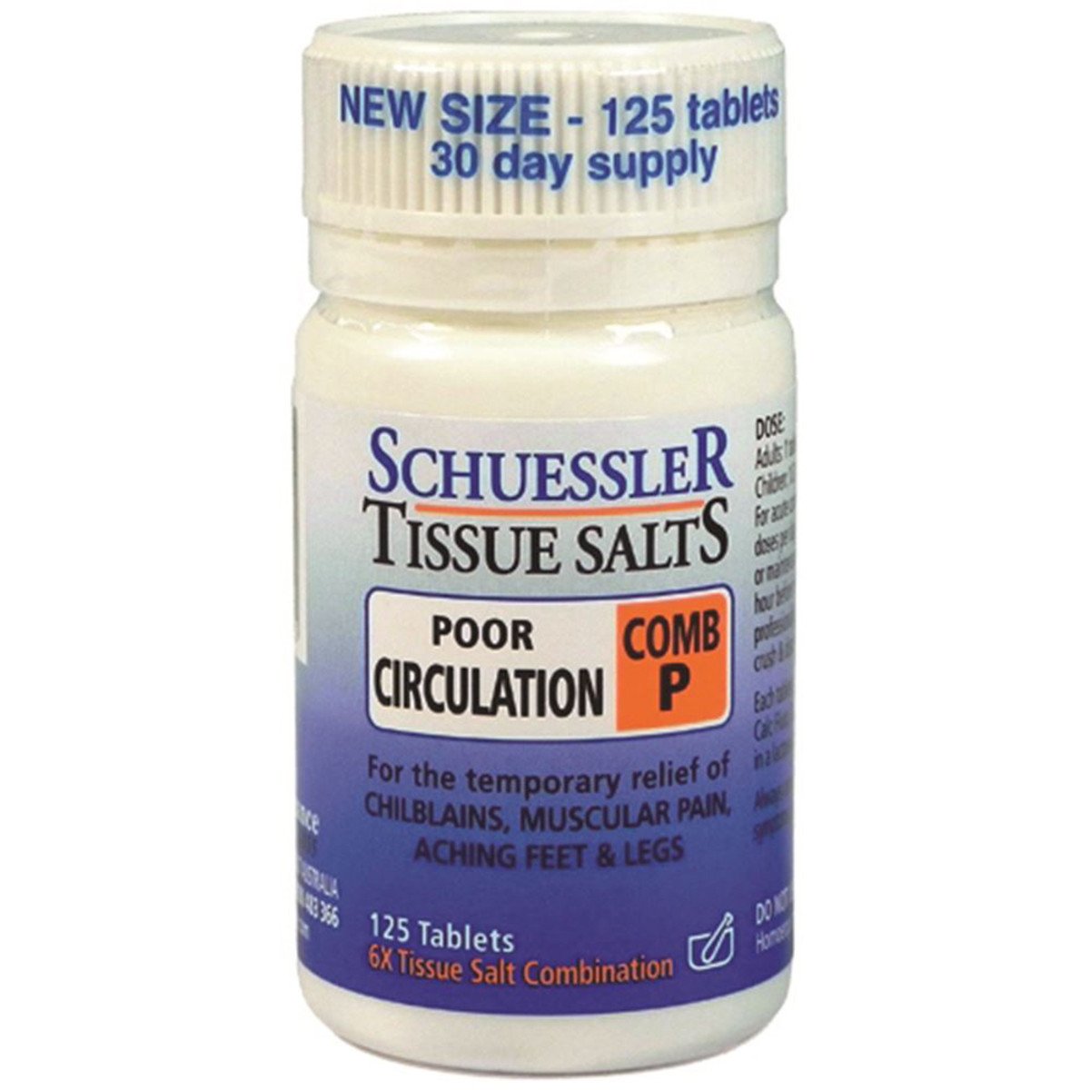 Martin & Pleasance Schuessler Tissue Salts Comb P Poor Circulation 125 Tablets