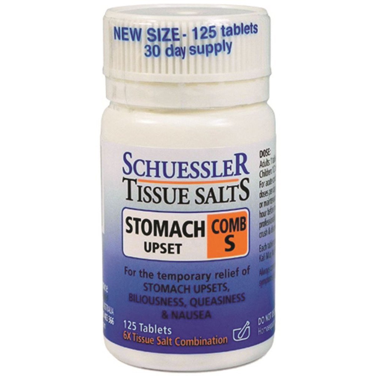 Martin & Pleasance Schuessler Tissue Salts Comb S Stomach Upset 125 Tablets