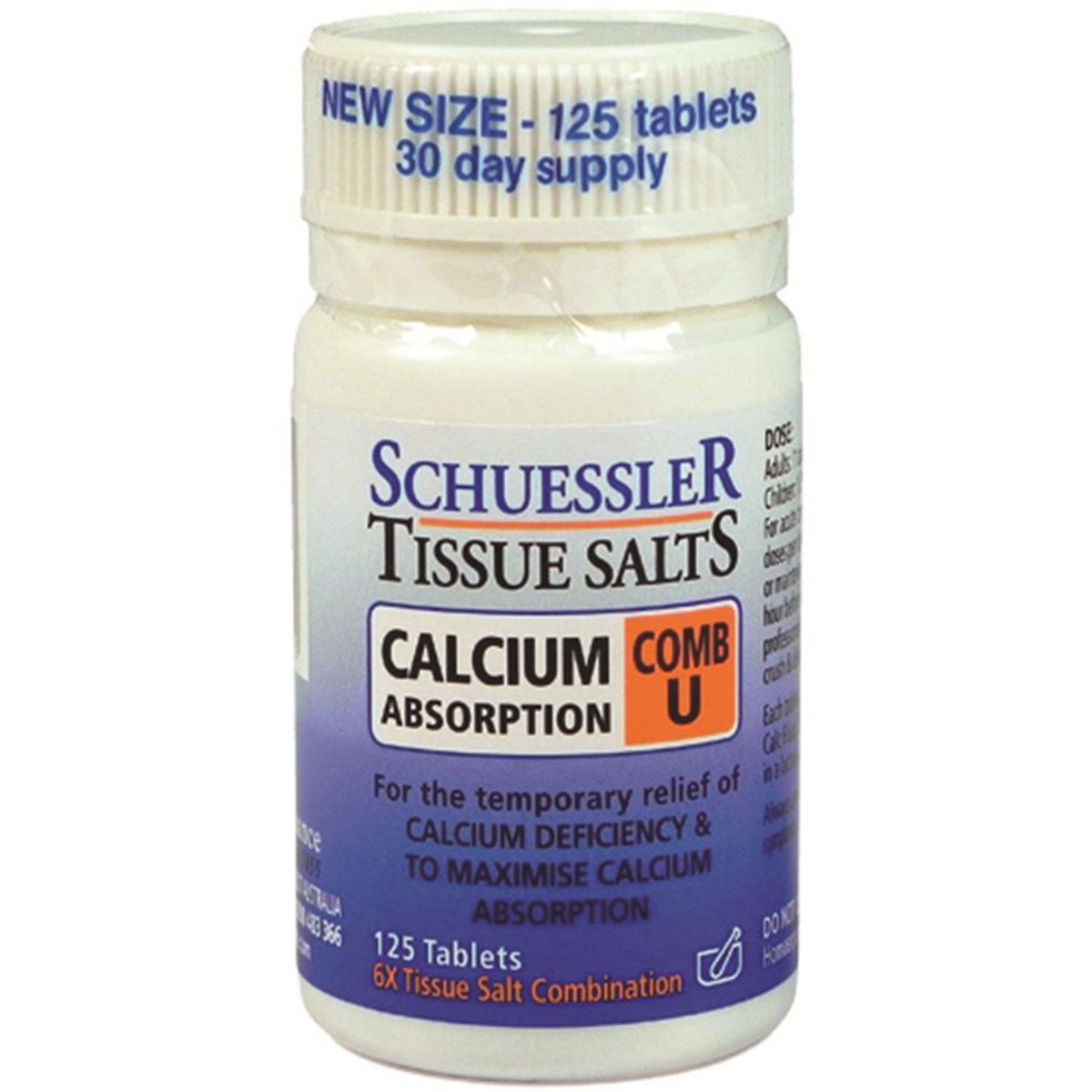 Martin & Pleasance Schuessler Tissue Salts Comb U Calcium Absorption 125 Tablets