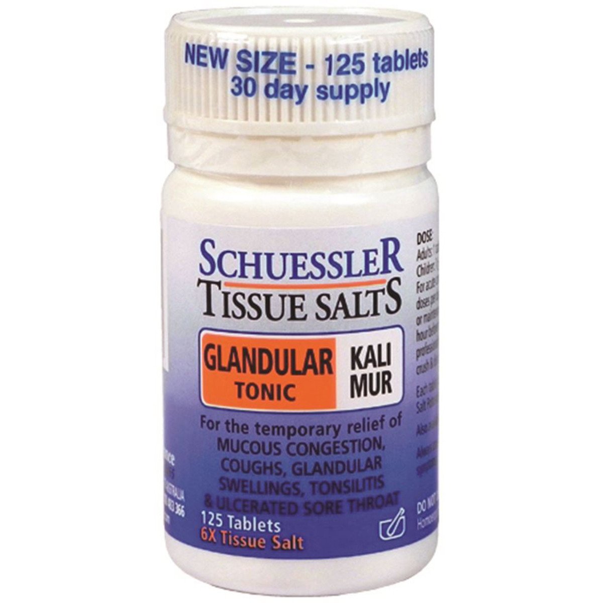 Martin & Pleasance Schuessler Tissue Salts Kali Mur Glandular Tonic 125 Tablets