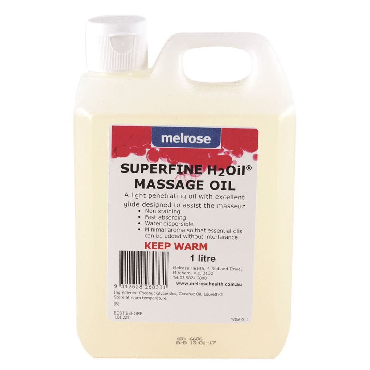 Melrose H2Oil Superfine Massage Oil 1L
