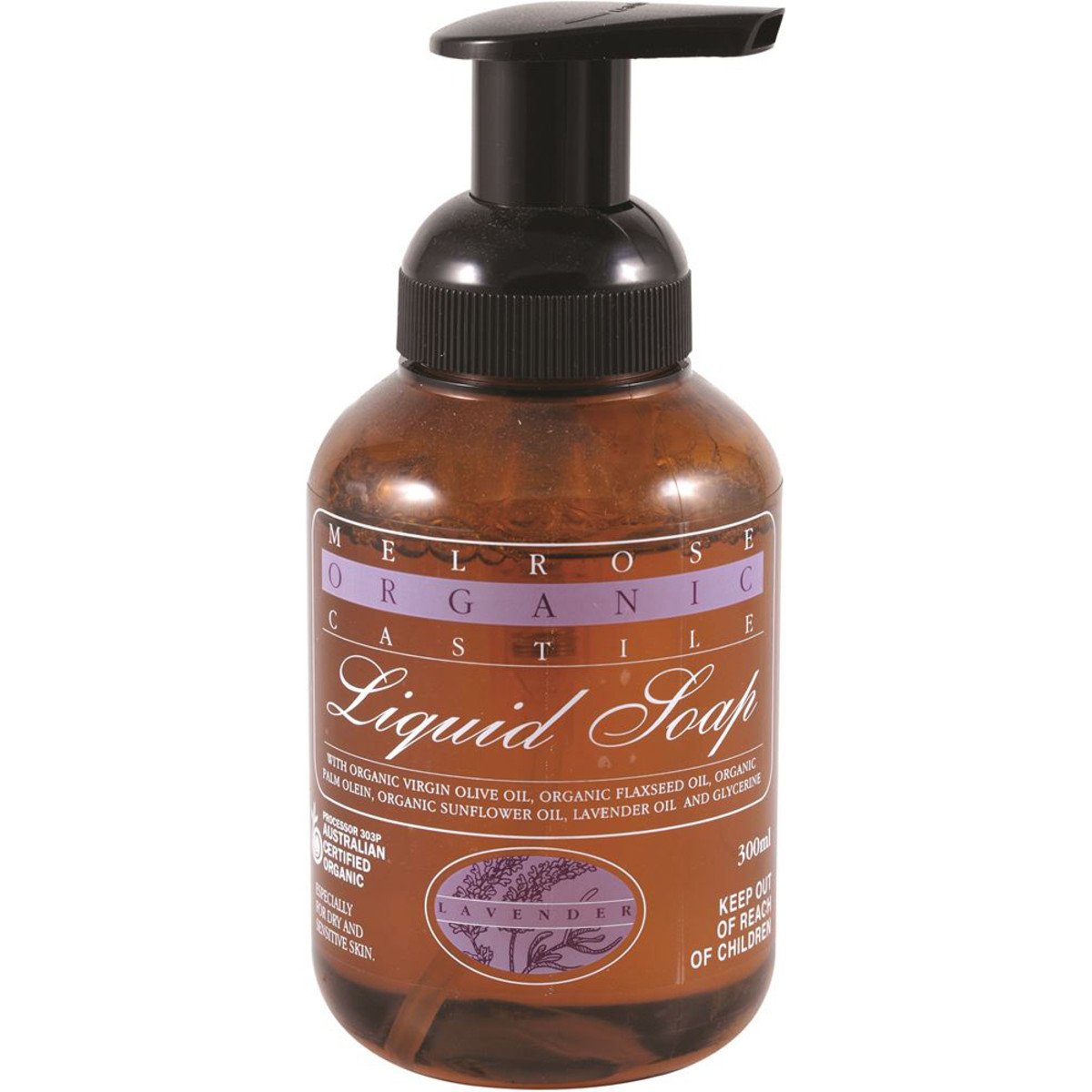 Melrose Organic Castile Soap Lavender Pump 300ml