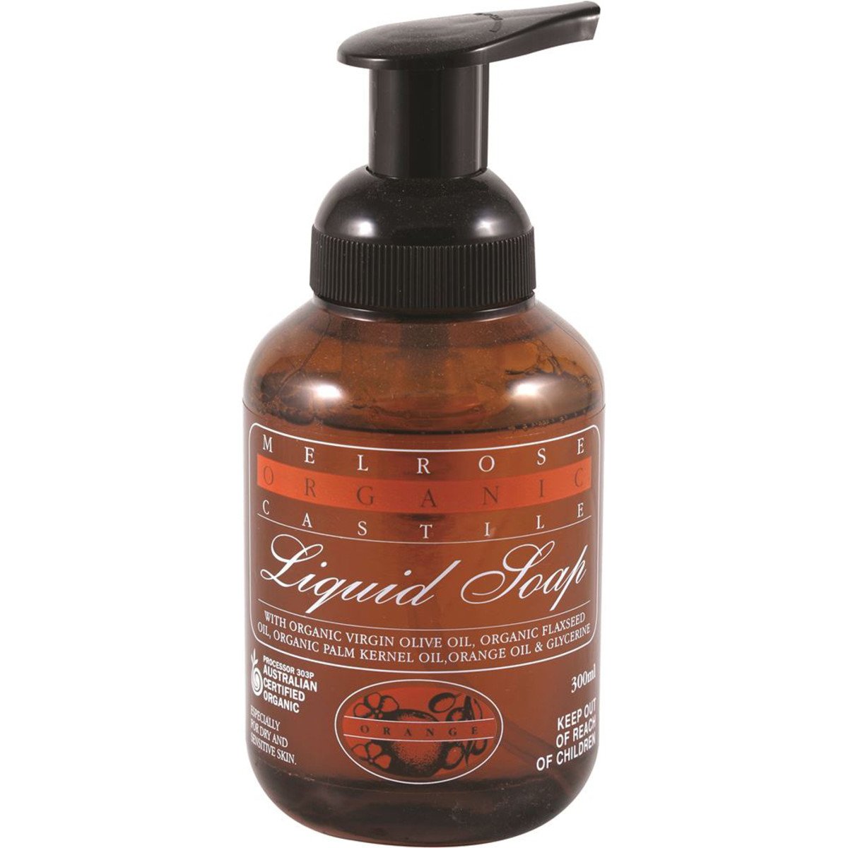 Melrose Organic Castile Soap Orange Pump 300ml
