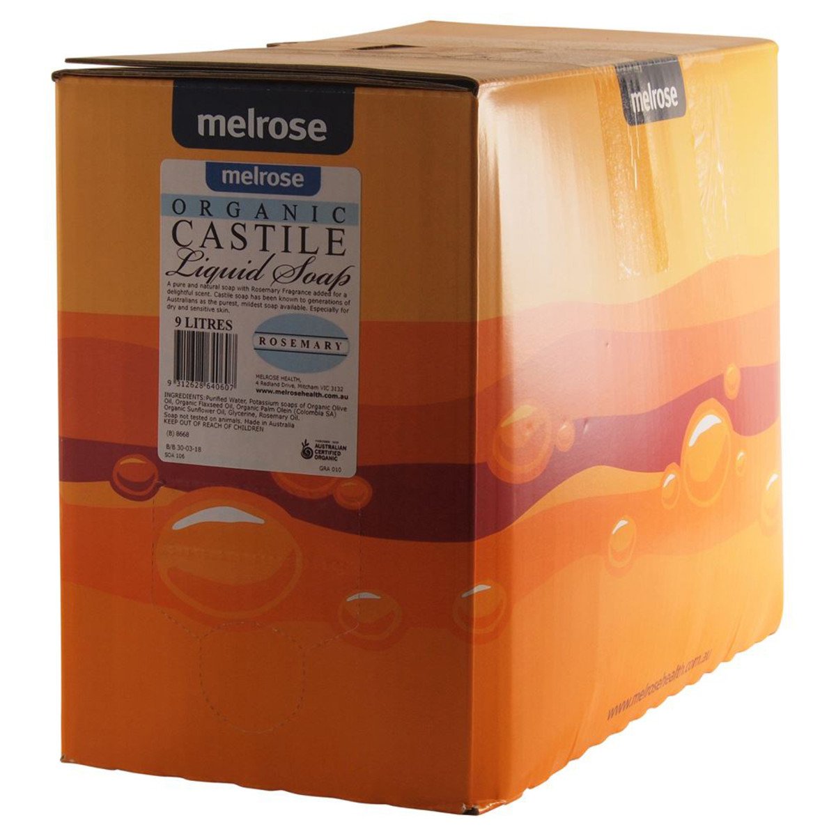 Melrose Organic Castile Soap Rosemary 9L