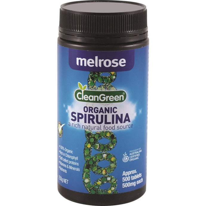 Melrose Organic Cleangreen Spirulina 500Mg 500 Tablets