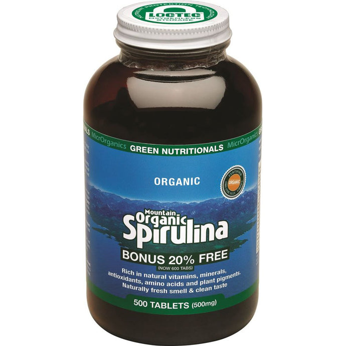 Microrganics Green Nutritionals Mountain Organic Spirulina 500Mg 500 Tablets