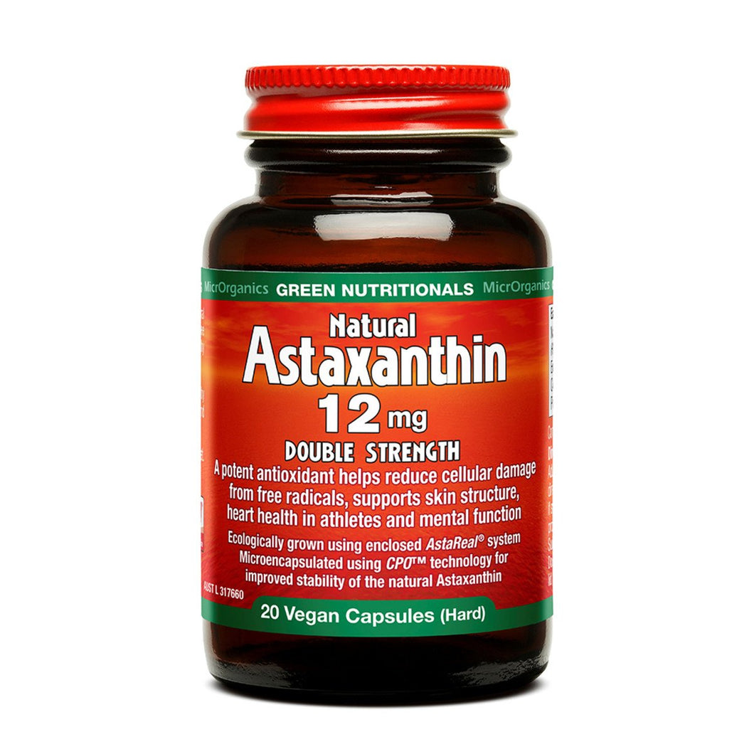 Microrganics Green Nutritionals Natural Astaxanthin 12Mg 20 Veggie Capsules