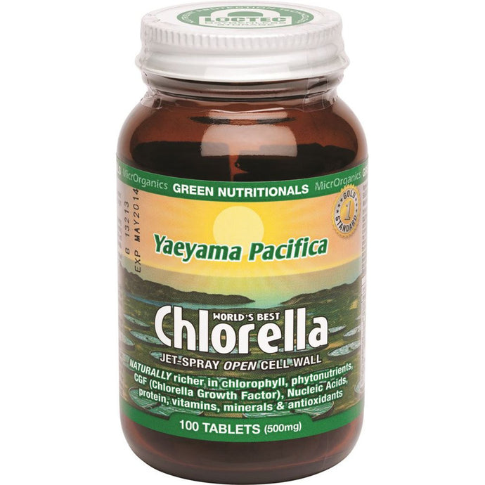 Microrganics Green Nutritionals Yaeyama Pacifica Chlorella 100 Tablets