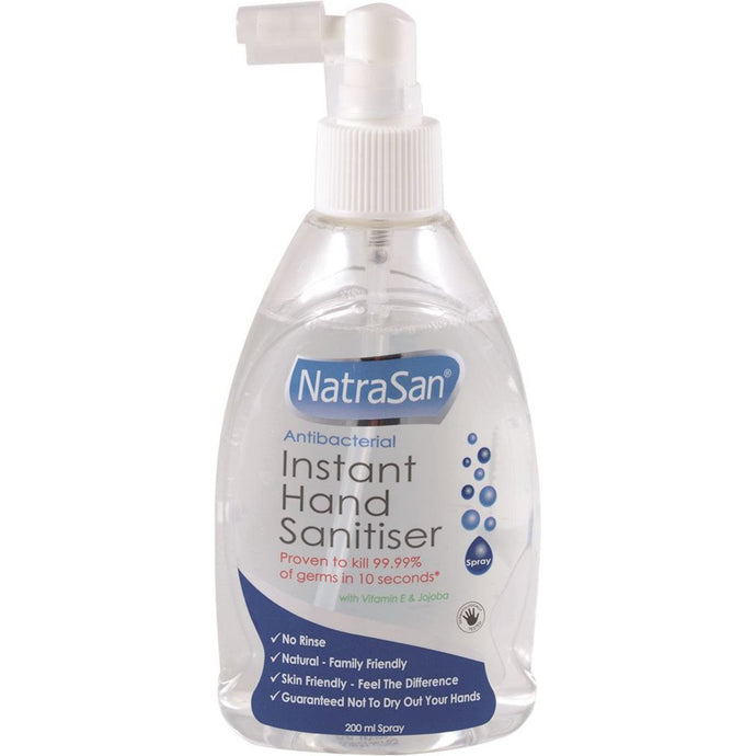 Natralus Natrasan Instant Hand Sanitiser Spray Vitamin E & Jojoba 200ml