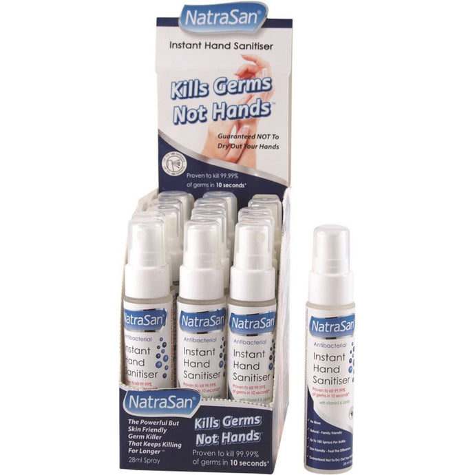 Natralus Natrasan Instant Hand Sanitiser Spray Vitamin E & Jojoba 28ml x 15 Pack