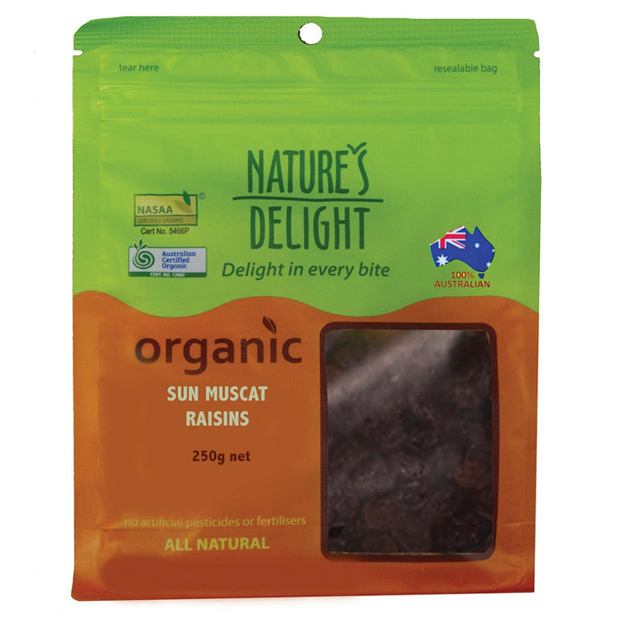 Nature'S Delight Organic Sun Muscat Raisins 250g