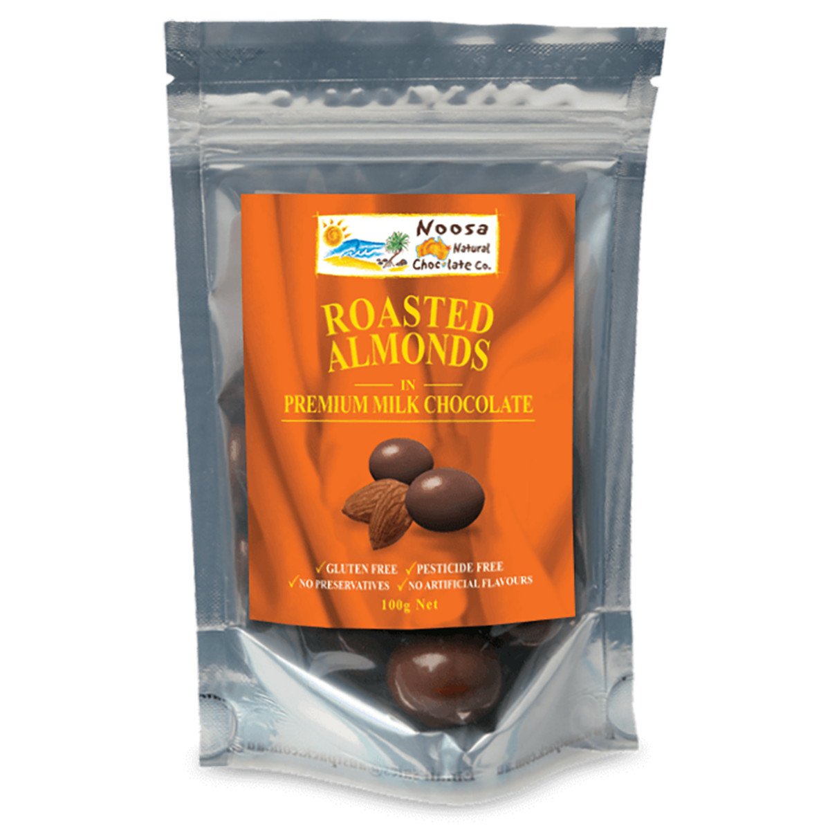 Noosa Natural Almonds Roasted Milk Chocolate 100g