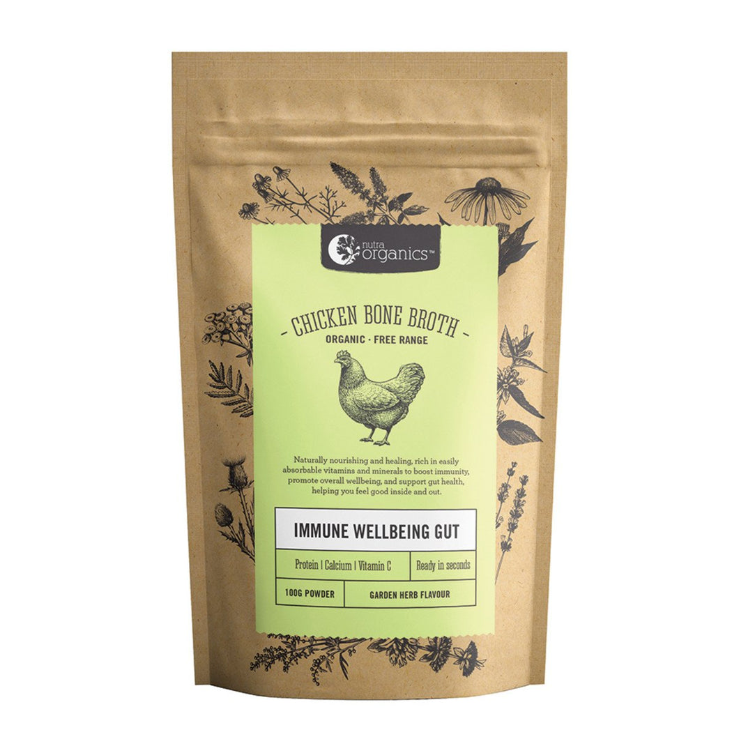 Nutra Organics Chicken Bone Broth Organic Garden Herb 125g Powder